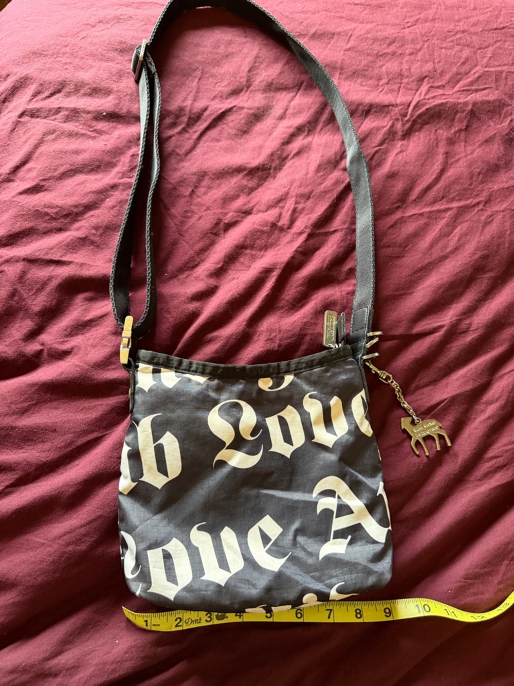 L.A.M.B by Gwen Stefani for LeSport sac blk/white mini bag and Gold Charm